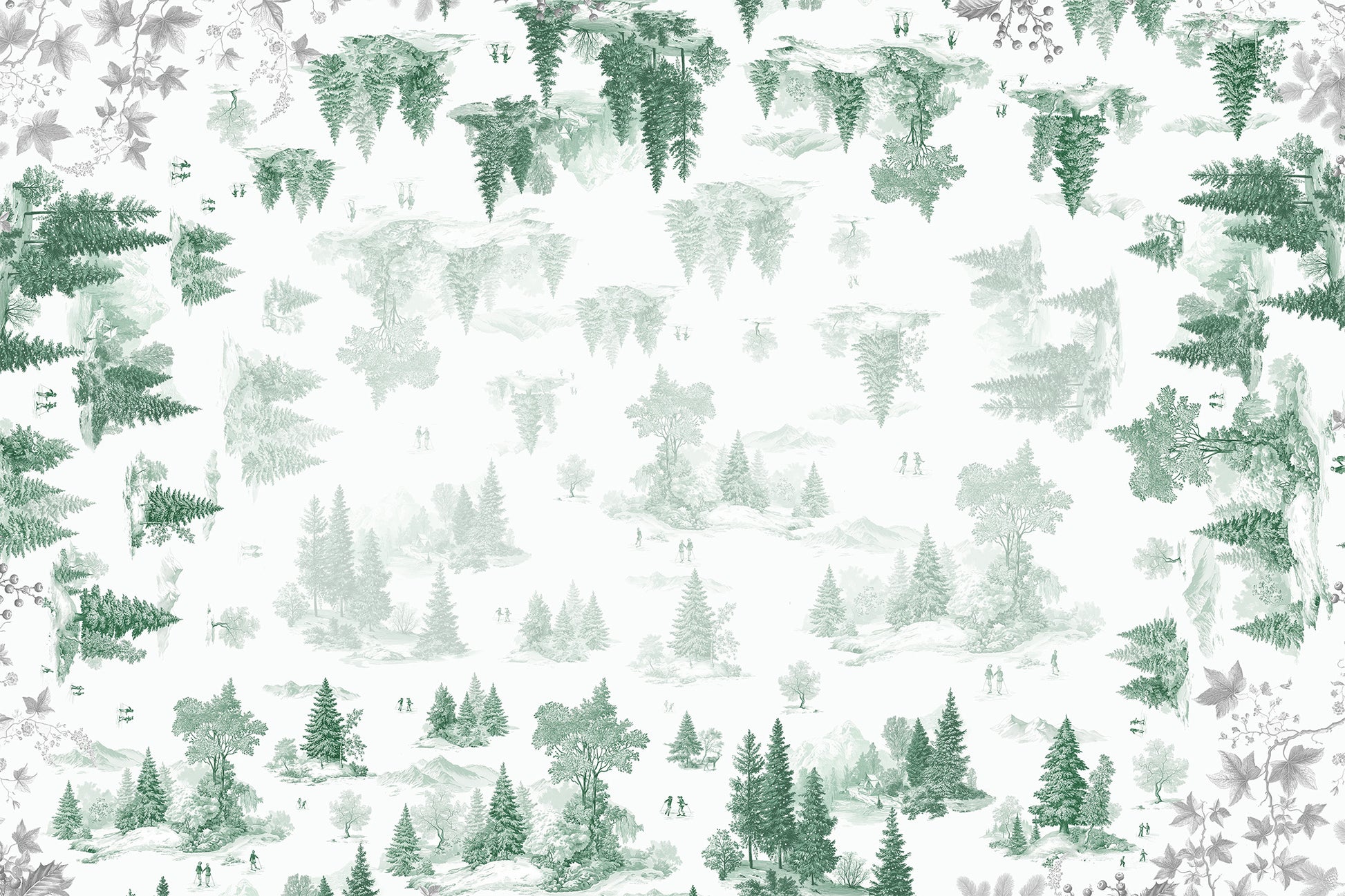 Toile De Jouy tablecloth premium linen with digitally printed decorative design