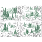 Toile De Jouy green variant set of 4 placemats in premium linen by The Napking