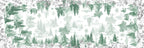 Toile De Jouy Runner Premium Linen with classic illustrated print, green variant, 50x150 cm