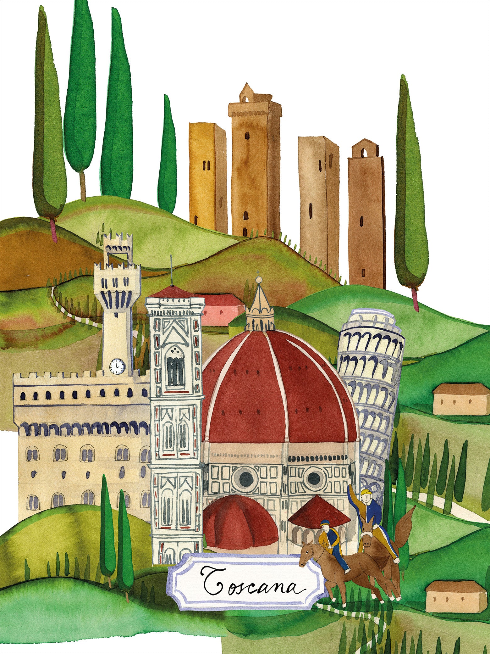 Kitchen Towels «Toscana», 100% Made in Italy