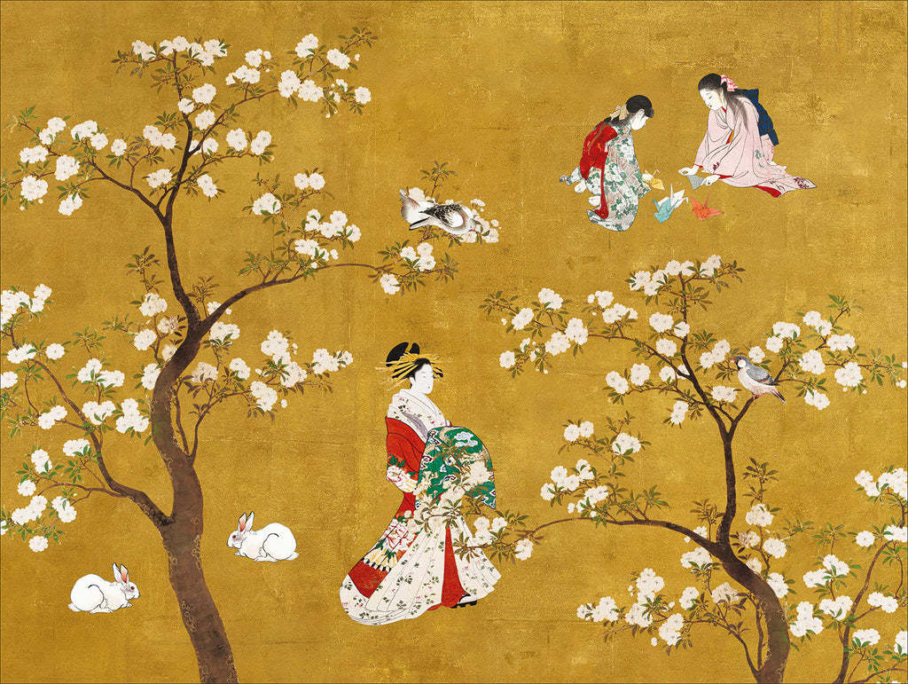 Set of 2 rectangular hardboard placemats «Ukiyo», 100% Made in Italy