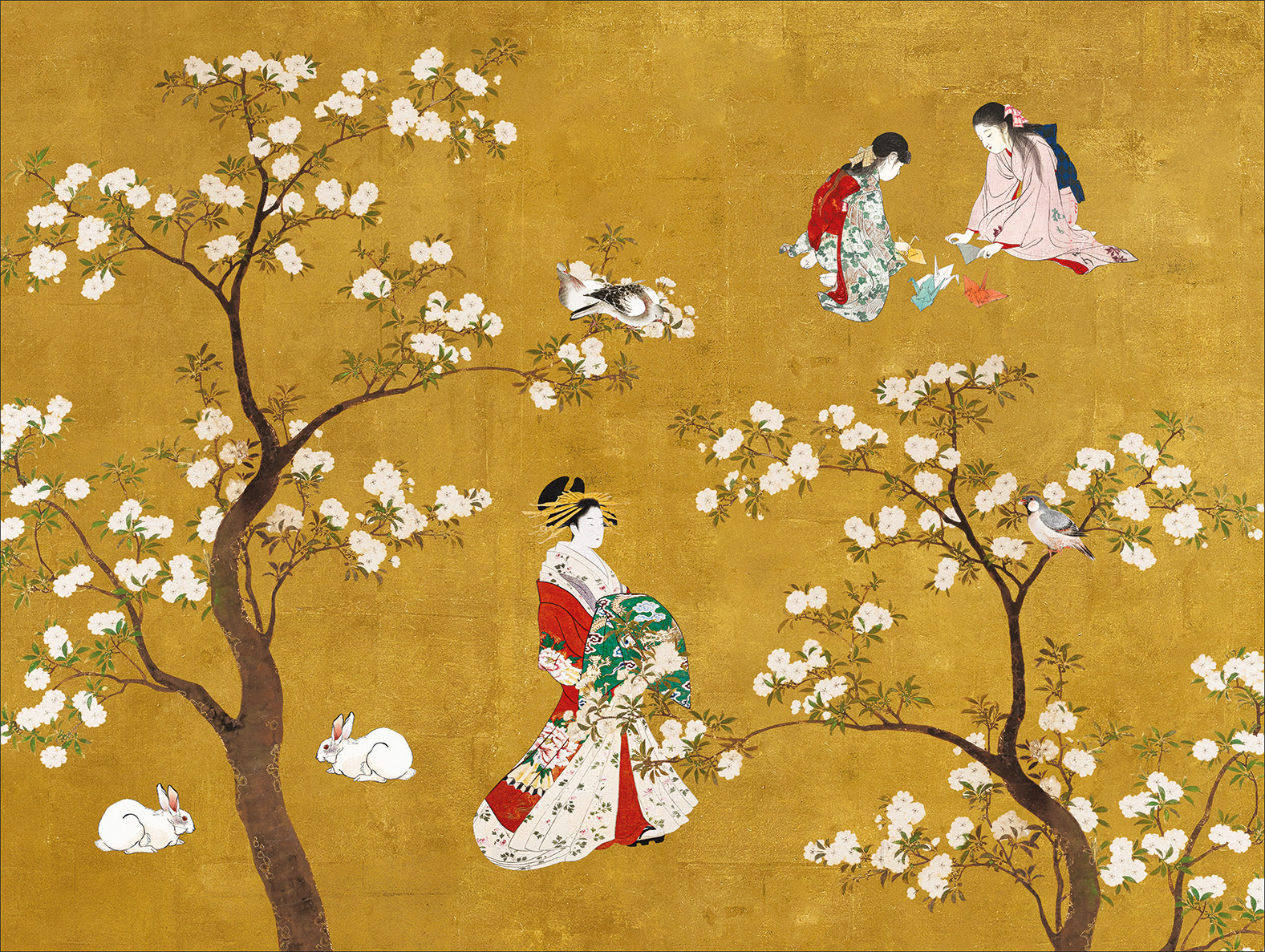 Set of 2 rectangular hardboard placemats «Ukiyo», 100% Made in Italy