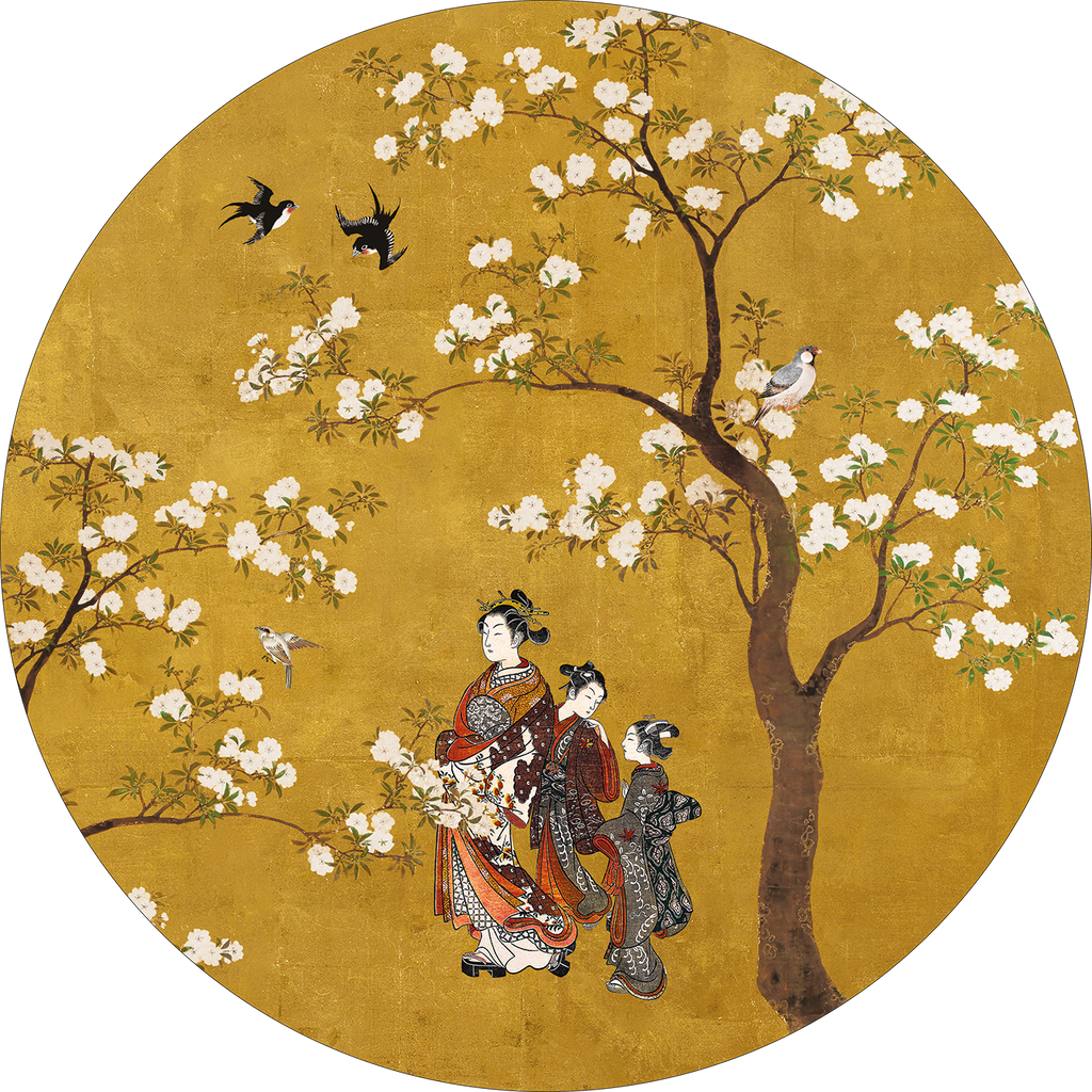 Set of 2 round hardboard placemats «Ukiyo» 100% Made in Italy