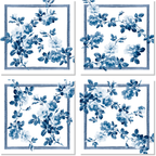 Lot de 4 serviettes de table Victoria en lin premium 100 % fabriquées en Italie