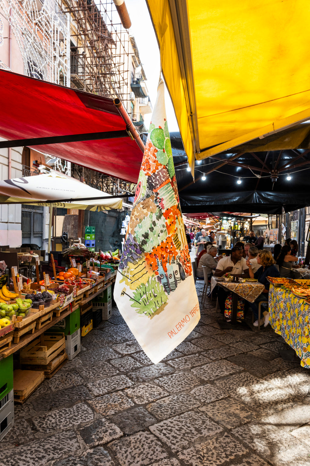 Kitchen Towels Vucciria, 100% Made in Italy