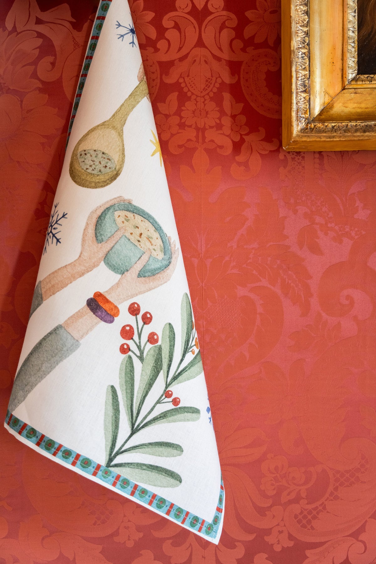 Kitchen Towels Winter Party 100% Made in Italy The Napking