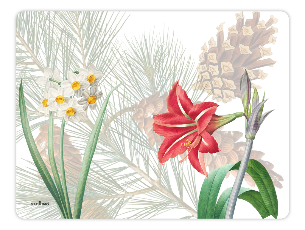 Set 2 rectangular placemats Winter Garden, 100% Made in Italy