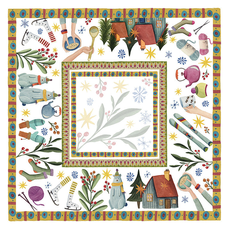 Satin Tablecloth Winter Party 100% Made in Italy The Napking