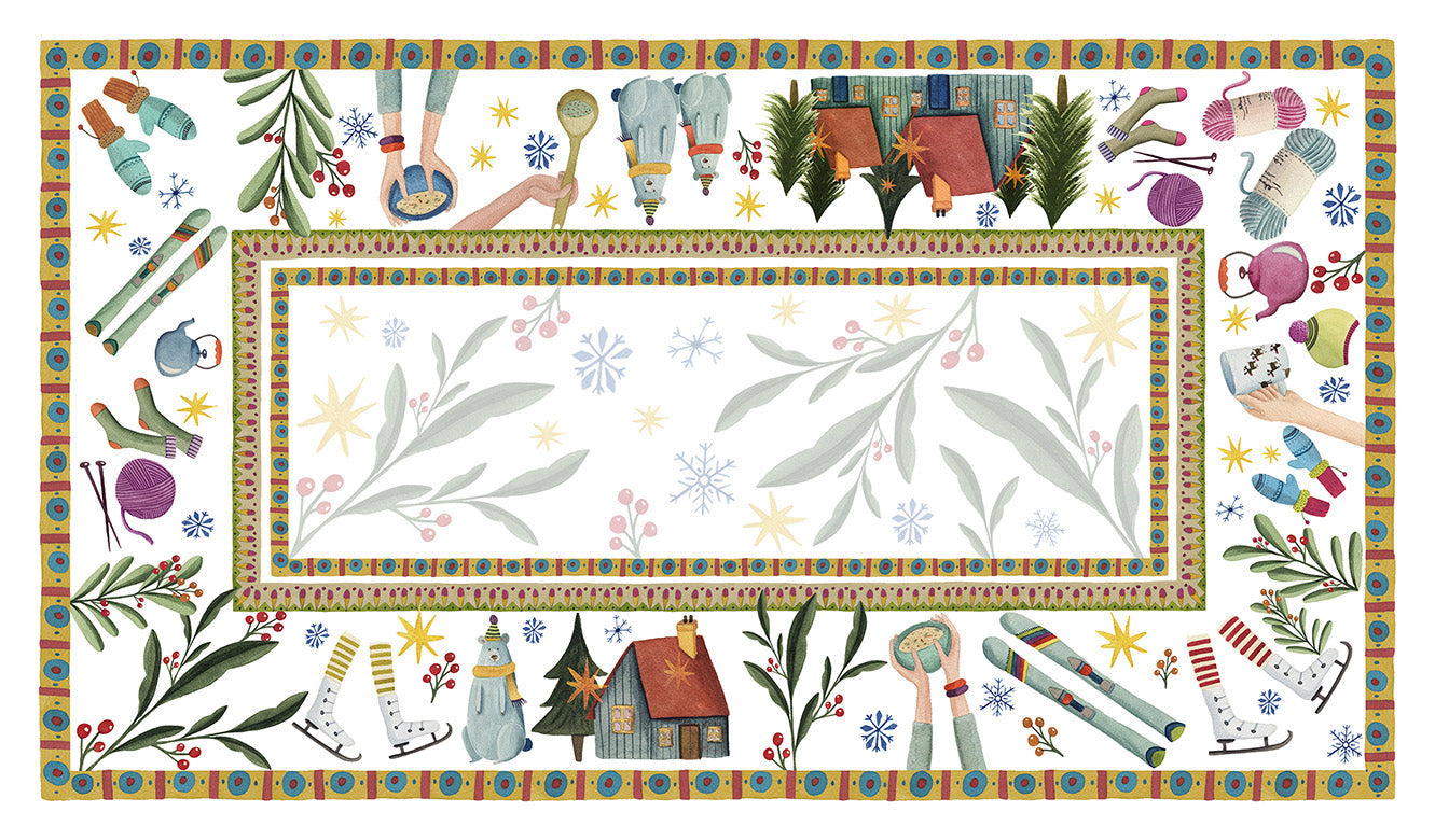 Tovaglia Raso Winter Party 100% Made in Italy