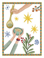 Kitchen Towels Winter Party 100% Made in Italy The Napking