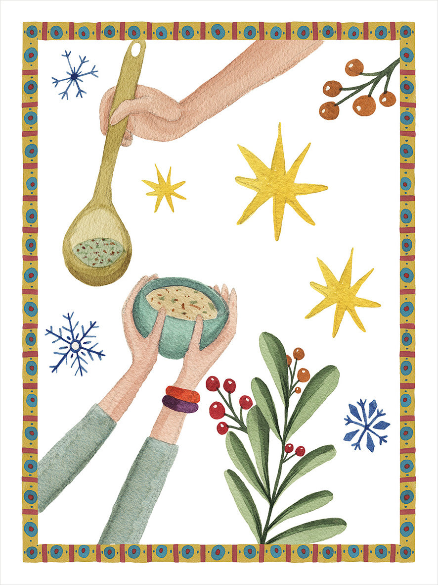 Kitchen Towels Winter Party 100% Made in Italy The Napking