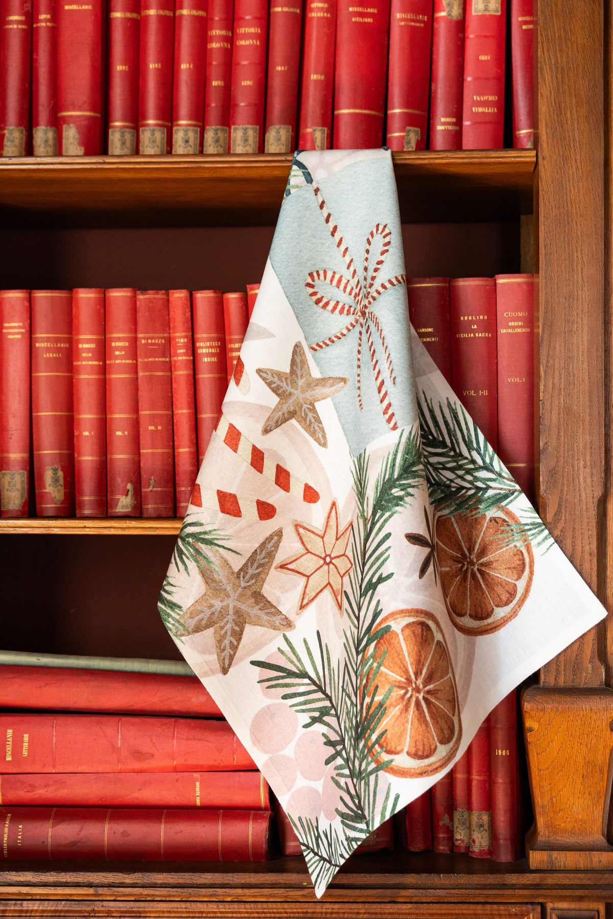 Xmas Tea kitchen towel linen, The Napking