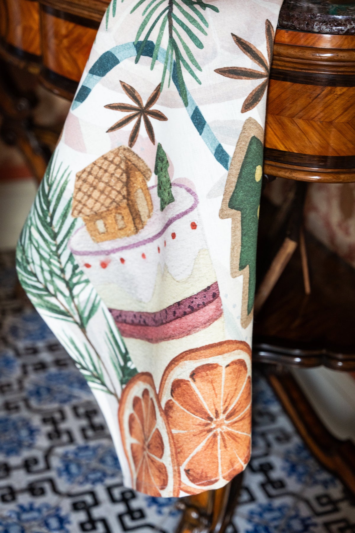 Xmas Tea kitchen towel linen, The Napking