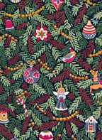 Xmas Charms kitchen towel pure linen with festive holiday charm print image 3