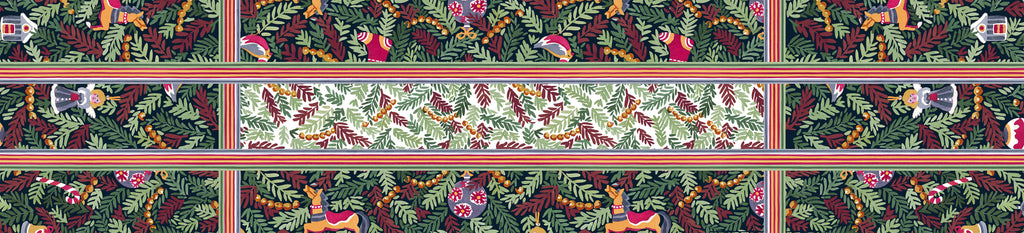 Xmas Charms runner pure linen 50x150 with festive holiday charm print image 3