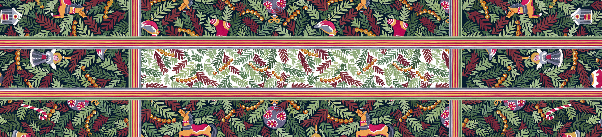 Xmas Charms runner pure linen 50x150 with festive holiday charm print image 3