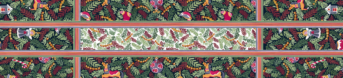 Xmas Charms runner pure linen 50x150 with festive holiday charm print image 3