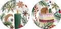 Xmas Tea set of 2 coasters wood and cork, The Napking