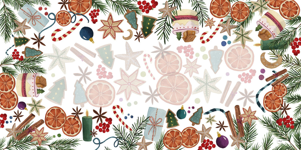 Satin Tablecloth «Xmas Tea» 100% Made in Italy The Napking