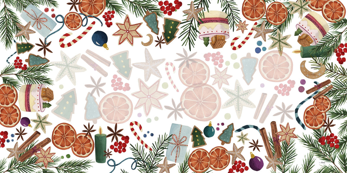 Xmas Tea tablecloth cotton satin, The Napking