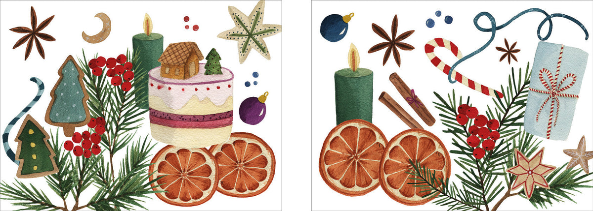 Xmas Tea set of 2 rectangular hardboard placemats, The Napking