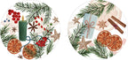 Xmas Tea set of 2 round hardboard placemats, The Napking