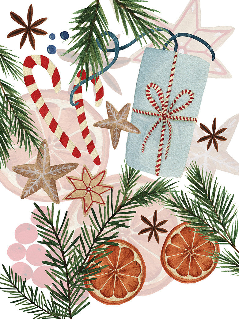 Xmas Tea kitchen towel linen, The Napking