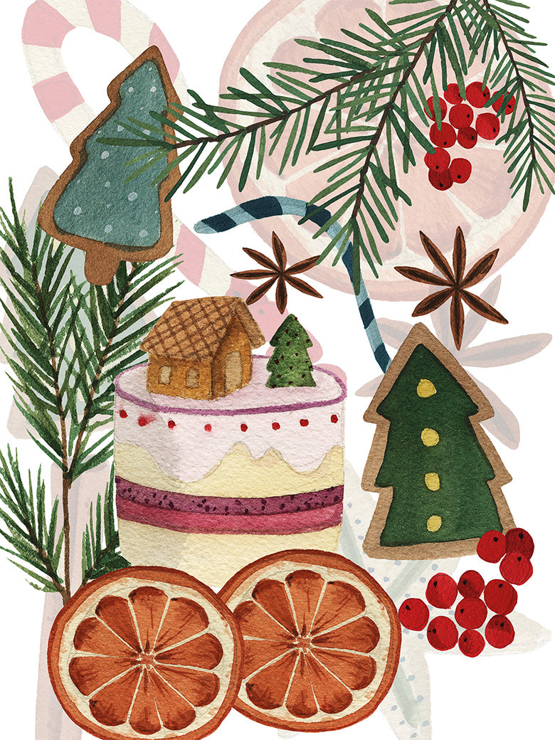 Xmas Tea kitchen towel linen, The Napking
