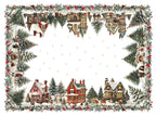 Xmas Village linen tablecloth 160x220 cm by The Napking