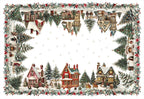 Xmas Village linen tablecloth 220x220 cm by The Napking