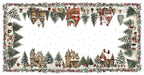 Xmas Village linen tablecloth 180x270 cm by The Napking