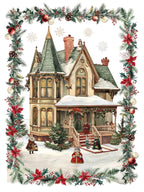 Xmas Village linen kitchen towel Kitchen Towel Var.1 by The Napking
