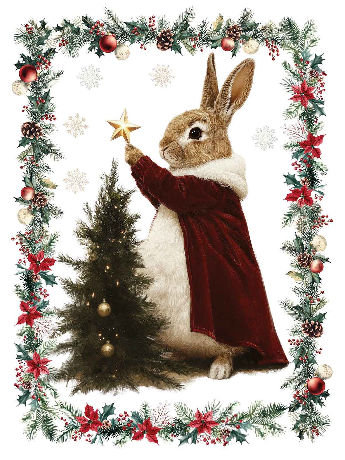 Xmas Village linen kitchen towel Kitchen Towel Var.2 by The Napking