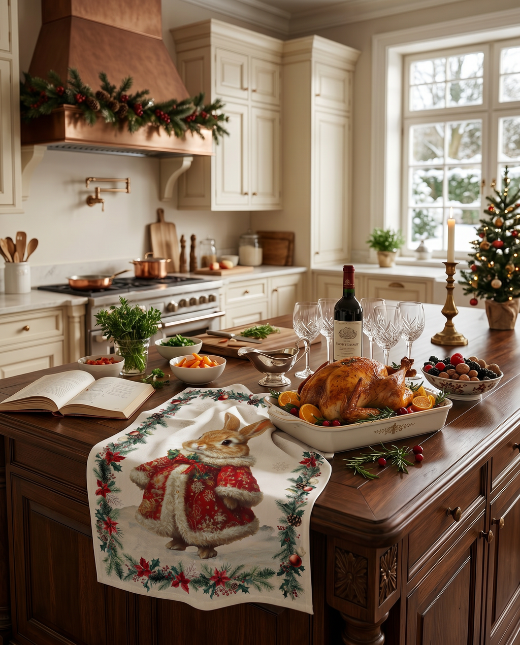 Xmas village Kitchen Towels Pack 1
