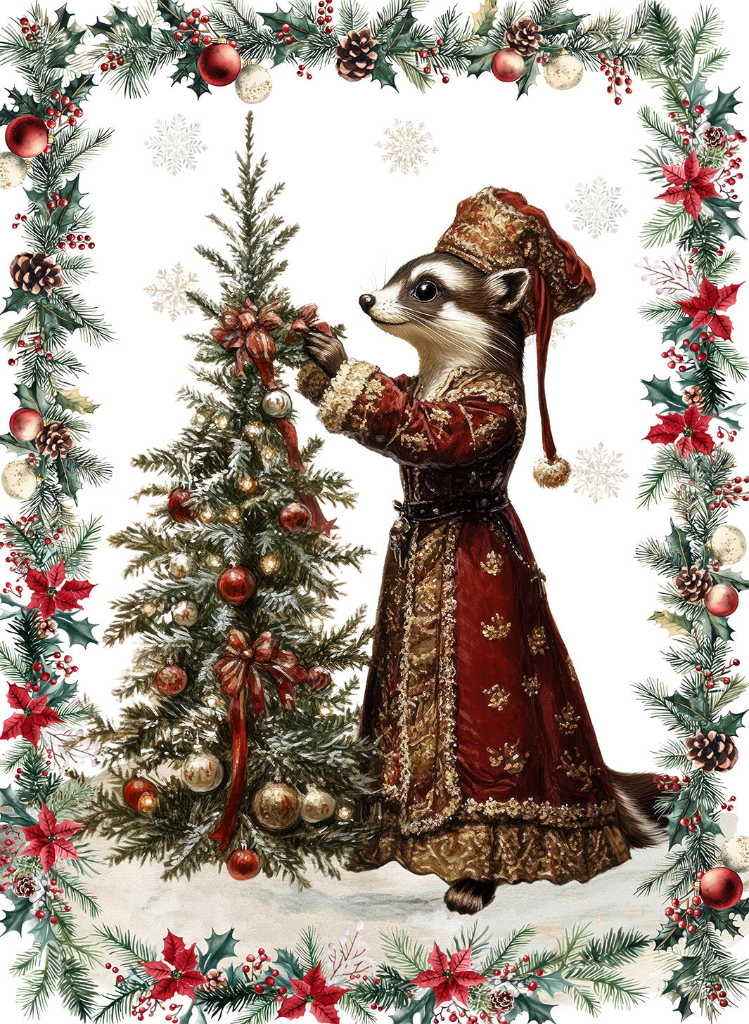 Xmas village Kitchen Towels Pack 2
