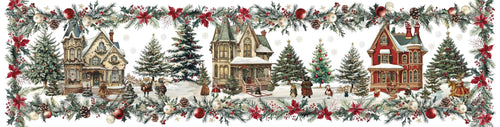 Xmas Village linen runner 50x220 by The Napking