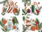 Xmas Tea set of 4 placemats cotton satin, The Napking
