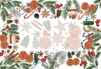 Xmas Tea tablecloth cotton satin, The Napking
