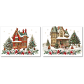 Set de 2 sets de table rectangulaires en panneau dur sur le thème de Noël