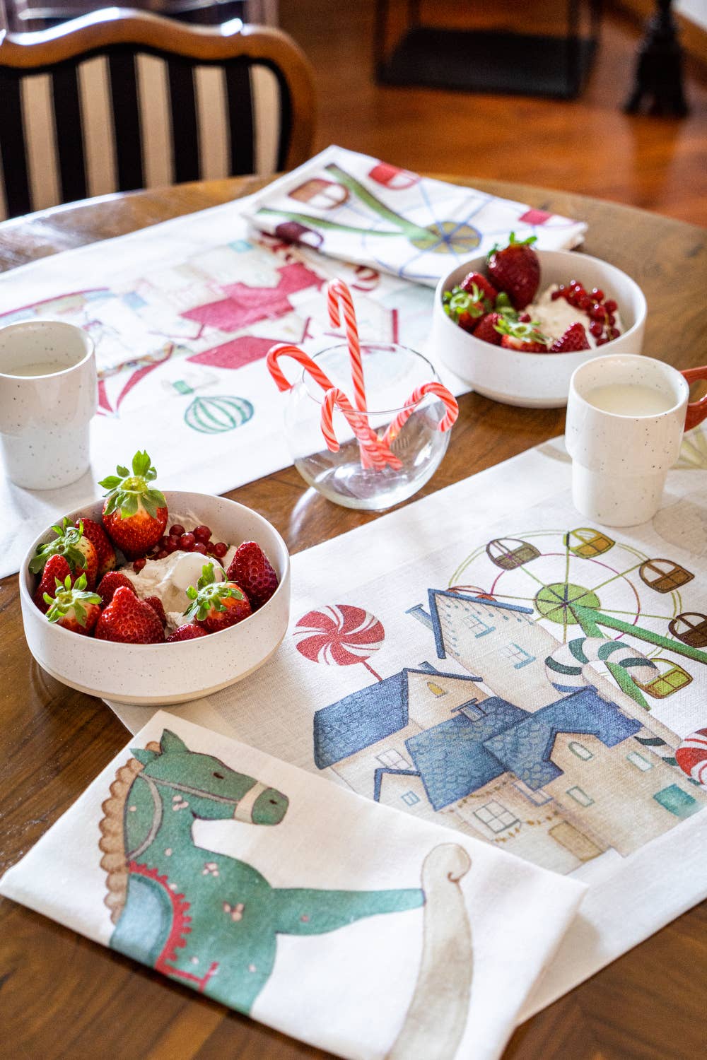 Set of 4 Placemats «Circus» Linen 100% Made in Italy