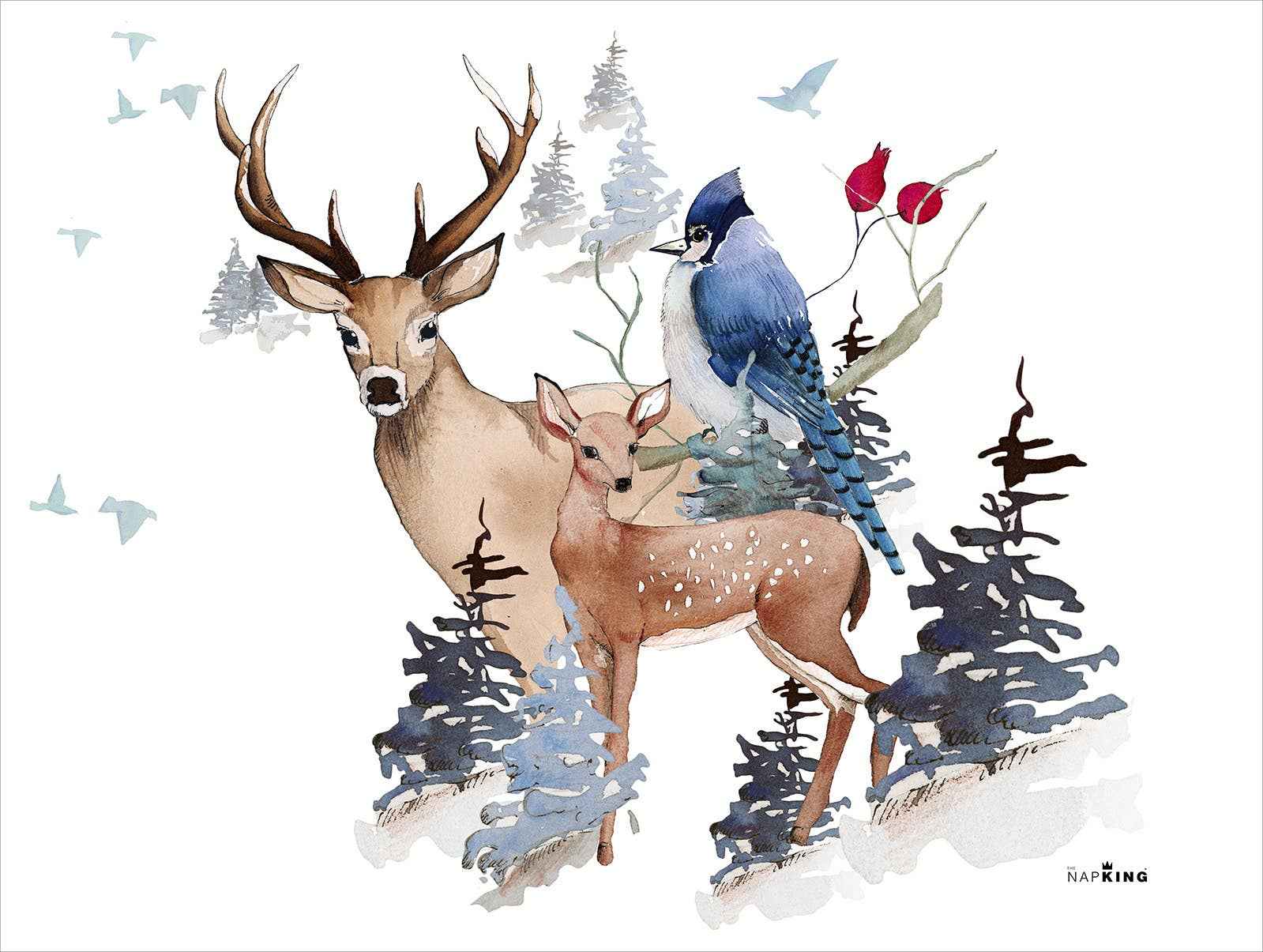 Set of 2 rectangular hardboard placemats «Buck», 100% Made in Italy