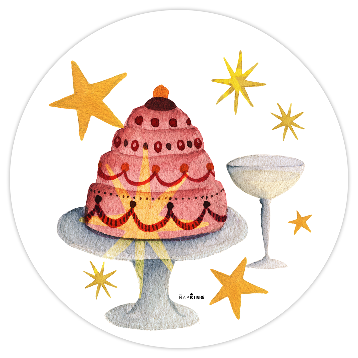 Set of 2 Xmas Party hardboard placemats round