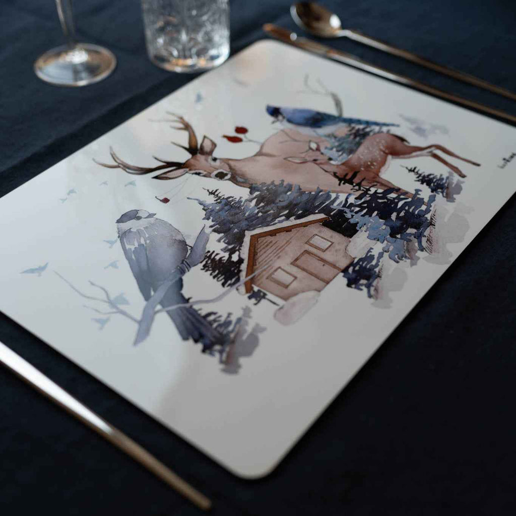 Set of 2 rectangular hardboard placemats «Buck», 100% Made in Italy