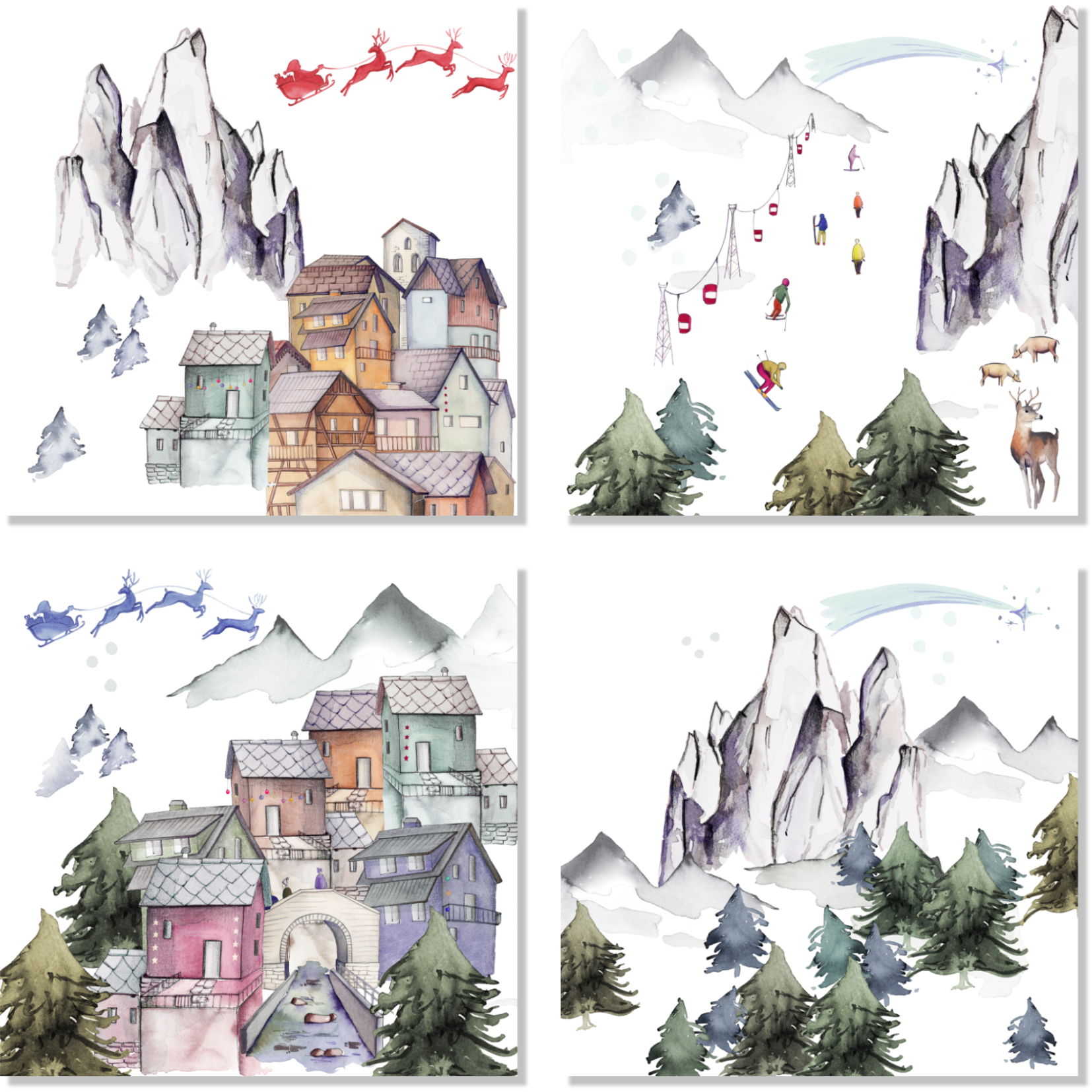 Set of 4 Napkins Alpina - 100% Made in Italy