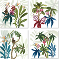 Set of 4 Napkins Satin «Amazzonia» 100% Made in Italy