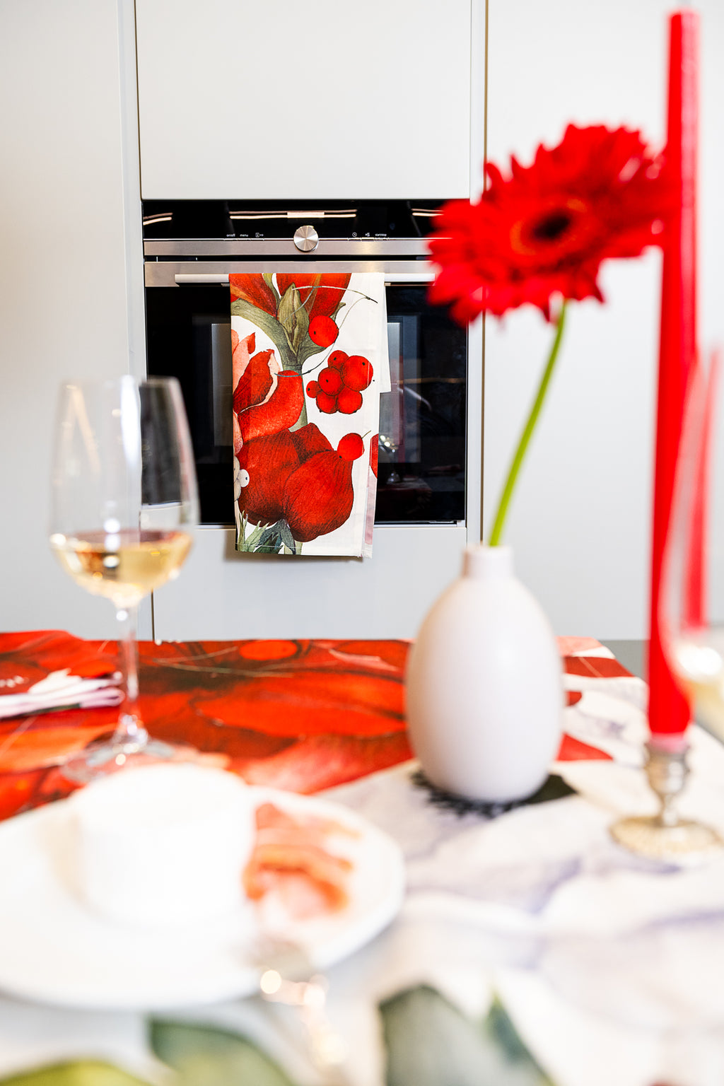 Strofinacci da Cucina «Anemoni», Lino di Qualità Premium 100% Made in Italy