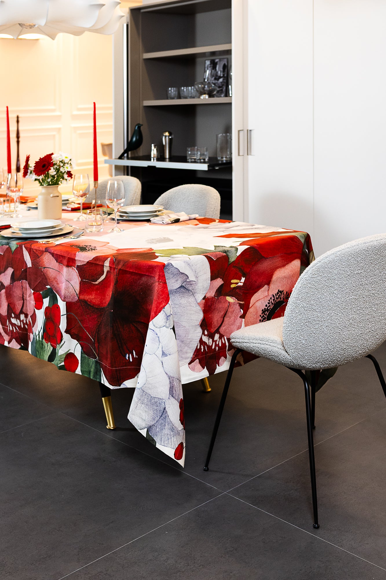 Premium Linen Tablecloth «Anemoni» 100% Made in Italy
