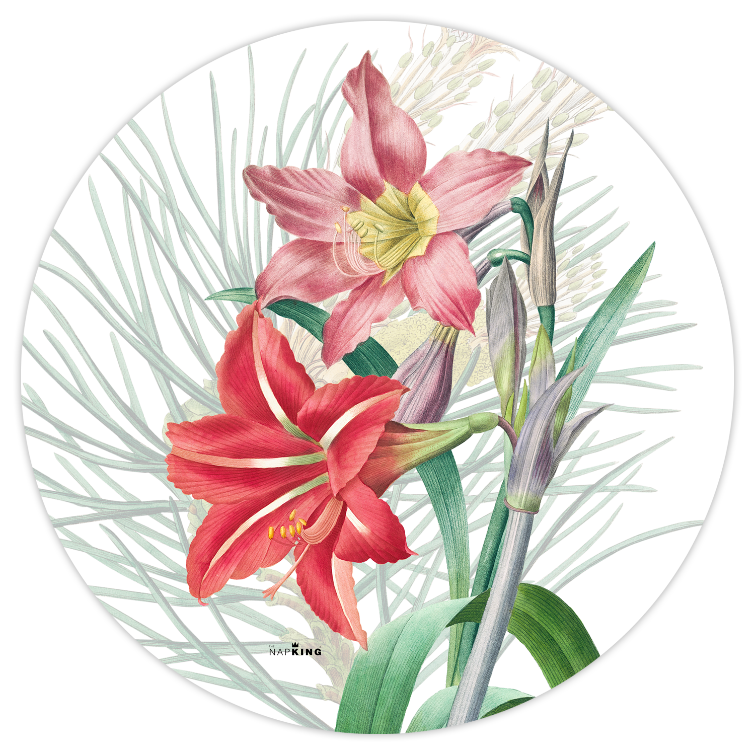 Set of 2 round hardboard placemats «Winter Garden», 100% Made in Italy