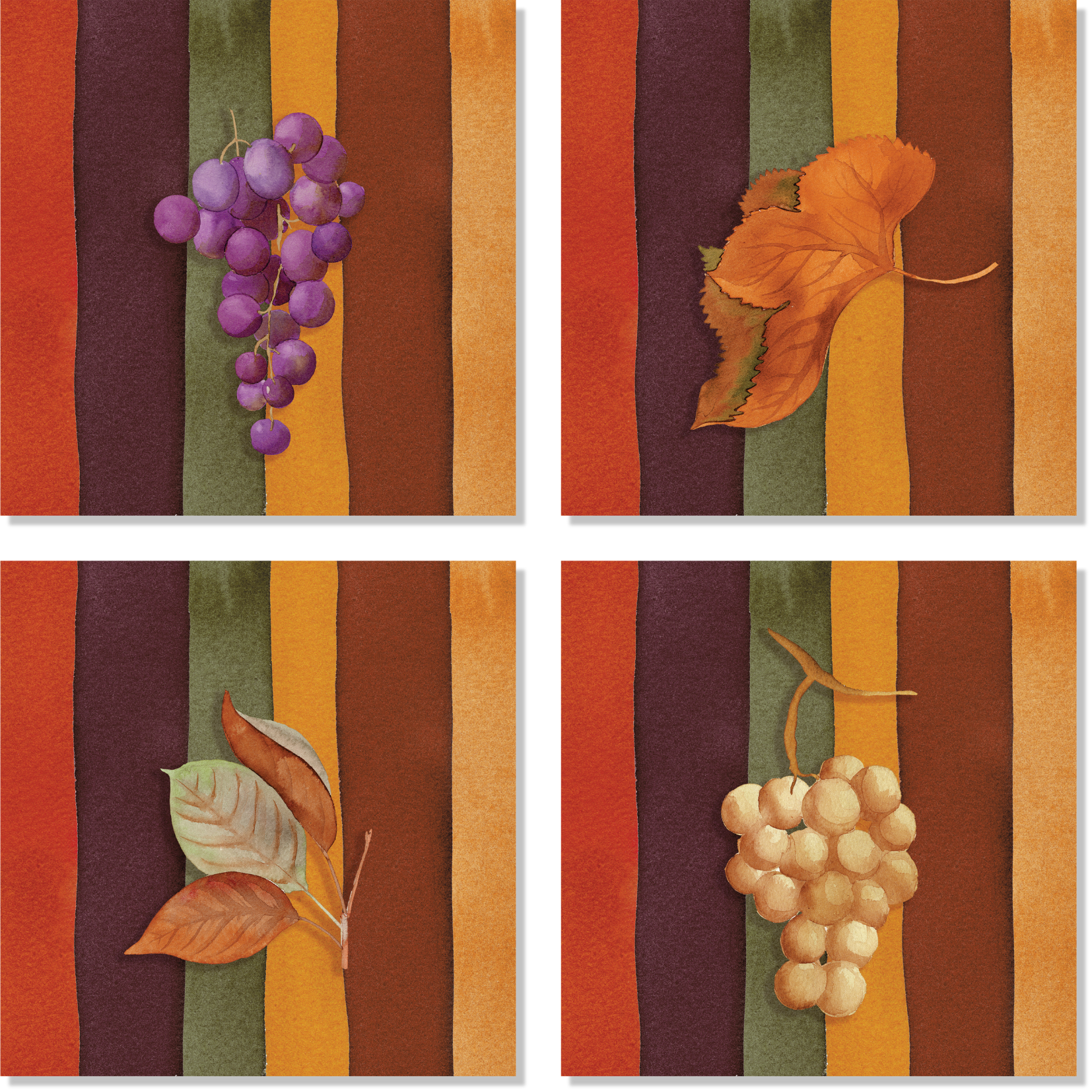 Set Of 4 Napkins «Bacco» 100% Made in Italy