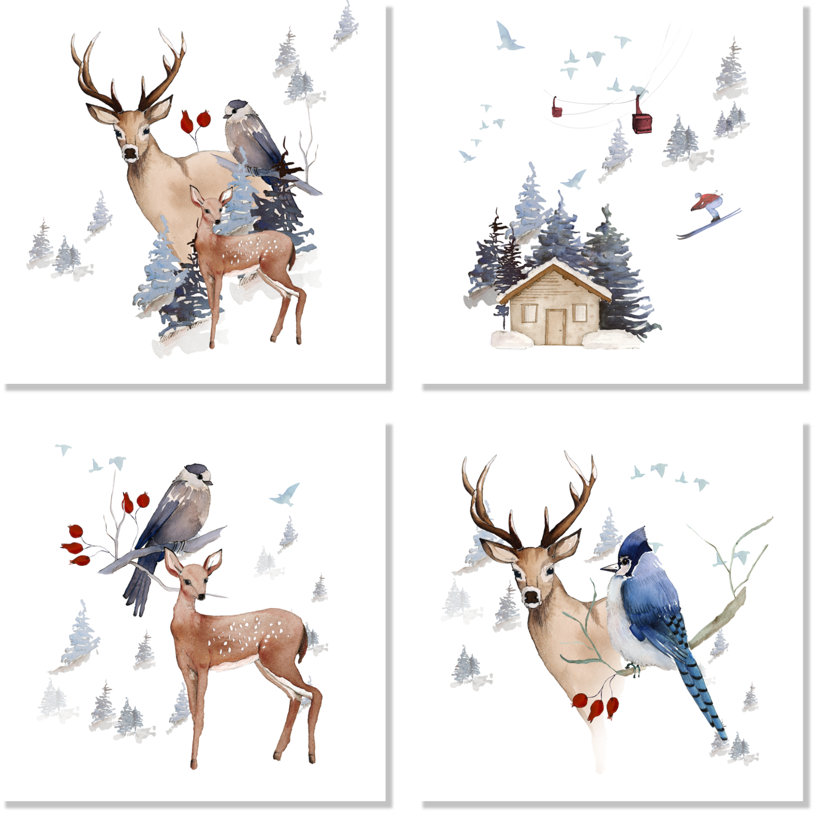 Set of 4 Napkins «Buck» 100% Made in Italy